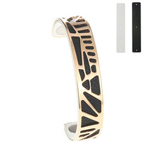 Carica l'immagine nel visualizzatore di Gallery, Leather Bracelets &amp; Bangles For Women Hollow Stainless Steel Cuff 14mm Leather Bangle Jewelry