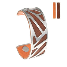 Load image into Gallery viewer, Opening Ribbon Cuff Hollow Cuff Leather Bangle Bracelet Reversible Bracelet Stainless Steel 25mm Leather Bracelet &amp; Bangle