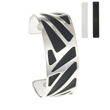 Load image into Gallery viewer, Opening Ribbon Cuff Hollow Cuff Leather Bangle Bracelet Reversible Bracelet Stainless Steel 25mm Leather Bracelet &amp; Bangle