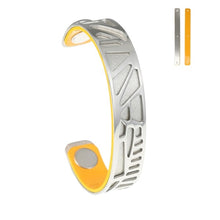 Carica l'immagine nel visualizzatore di Gallery, Palm Tree Bracelets Plover Cuff 14mm Wide Cham Leather Bracelet Reversible Bijoux Femme Bangles Stainless Steel Pulseras
