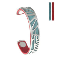 Carica l'immagine nel visualizzatore di Gallery, Palm Tree Bracelets Plover Cuff 14mm Wide Cham Leather Bracelet Reversible Bijoux Femme Bangles Stainless Steel Pulseras