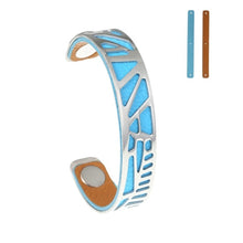 Carica l'immagine nel visualizzatore di Gallery, Palm Tree Bracelets Plover Cuff 14mm Wide Cham Leather Bracelet Reversible Bijoux Femme Bangles Stainless Steel Pulseras