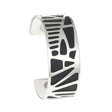 Carica l'immagine nel visualizzatore di Gallery, Plam Tree Bangle Arm Cuff Leather Bracelet Stainless Steel Bracelet Argent Interchangeable Reversible 25mm Leather Band