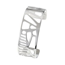 Carica l'immagine nel visualizzatore di Gallery, Plam Tree Bangle Arm Cuff Leather Bracelet Stainless Steel Bracelet Argent Interchangeable Reversible 25mm Leather Band