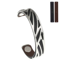 Carica l'immagine nel visualizzatore di Gallery, Ruban Bangles Steel Stainless Bracelets Argent For Women Reversible Interchangeable Leather Band Arm Cuff Jewelry Pulseras