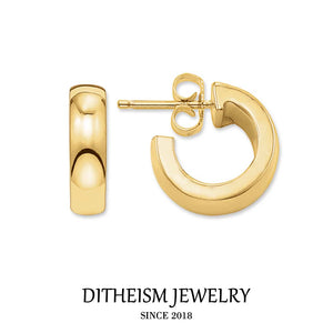 Creole Hinged Hoop Earrings, 2018 New Trendy Gold Color Fashion Jewelry Geometric 925 Sterling Silver Gift For Women