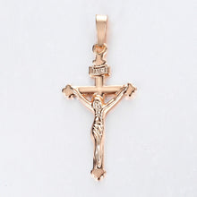 Load image into Gallery viewer, Cross Crucifix Clear Crystal Pendant Necklace for Men Women 585 Rose Gold Prayer Jesus Snail Link Chain Wholesale Jewelry GPM26