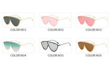 Carica l&#39;immagine nel visualizzatore di Gallery, Occhiali da sole oversize con montatura a croce per donna Uomo UV400 Occhiali da sole popolari in metallo con montatura grande Cat Eyes Occhiali da sole da donna 2023 di marca 