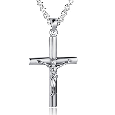 Collane con ciondolo croce e pendenti Gioielli da sposa Donne eleganti Collana in argento 925 Uomo / donna di buona qualità 