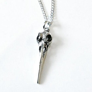 Crow Raven Bird Skull Necklaces Pendant Charms Vintage Silver Statement Choker Necklaces Women Jewelry Accessories DIY B561