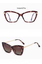 Load image into Gallery viewer, Crystal Cat Eye Polarized Sunglasses Women 2 in 1 Magnet Clip On Sunglasses Female Transparent Anti blue light Glasses Frame
