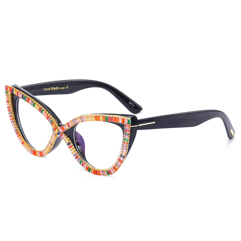 Occhiali da vista in cristallo con montatura per occhiali con blocco computer 2023 Occhiali con diamanti anti luce blu Occhiali per occhiali Oculos De Grau 