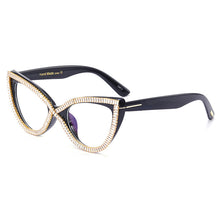 Carica l&#39;immagine nel visualizzatore di Gallery, Occhiali da vista in cristallo con montatura per occhiali con blocco computer 2023 Occhiali con diamanti anti luce blu Occhiali per occhiali Oculos De Grau 