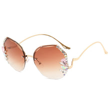 Load image into Gallery viewer, Crystal Diamond Rimless Sunglasses Women  Brand Designer  Oversize Gradient Sun Glasses UV400 Shades Female Eyewear