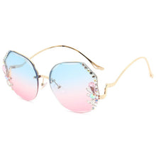 Load image into Gallery viewer, Crystal Diamond Rimless Sunglasses Women  Brand Designer  Oversize Gradient Sun Glasses UV400 Shades Female Eyewear