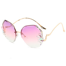 Load image into Gallery viewer, Crystal Diamond Rimless Sunglasses Women  Brand Designer  Oversize Gradient Sun Glasses UV400 Shades Female Eyewear