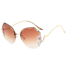 Load image into Gallery viewer, Crystal Diamond Rimless Sunglasses Women  Brand Designer  Oversize Gradient Sun Glasses UV400 Shades Female Eyewear