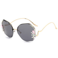 Load image into Gallery viewer, Crystal Diamond Rimless Sunglasses Women  Brand Designer  Oversize Gradient Sun Glasses UV400 Shades Female Eyewear