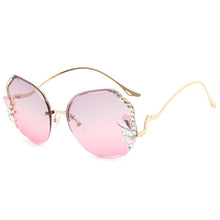 Load image into Gallery viewer, Crystal Diamond Rimless Sunglasses Women  Brand Designer  Oversize Gradient Sun Glasses UV400 Shades Female Eyewear