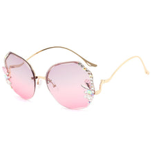 Load image into Gallery viewer, Crystal Diamond Rimless Sunglasses Women  Brand Designer  Oversize Gradient Sun Glasses UV400 Shades Female Eyewear