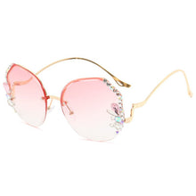 Load image into Gallery viewer, Crystal Diamond Rimless Sunglasses Women  Brand Designer  Oversize Gradient Sun Glasses UV400 Shades Female Eyewear