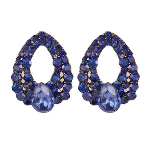 Crystal Earrings for Women Boucle D'oreille Jewelry Bohemian Stud Earring Blue Droplets Brincos
