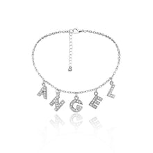 Carica l&#39;immagine nel visualizzatore di Gallery, Crystal Letter Angel Necklace Gothic Simple Silver Color Shiny Rhinestones Link Chain Pedant Necklace Choker Collar Jewelry