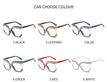 Carica l&#39;immagine nel visualizzatore di Gallery, Crystal  Blingbling Round Eyeglasses for Women Oversized Rhinestone Transparent Clear Sunglasses Optical Glasses Frames