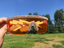 Load image into Gallery viewer, Crystal  Oversized Sport Sunglasses Women 2023 Crystal Rhinstone One Piece Bling Sun Glasses Men Goggle Oculos De Sol