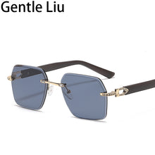 Carica l'immagine nel visualizzatore di Gallery, Crystal Rhinestone Vintage Square Rimless Sunglasses Women Frameless Sun Glasses for Men 2023  Retro Eyewear Uv400