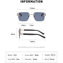 Carica l'immagine nel visualizzatore di Gallery, Crystal Rhinestone Vintage Square Rimless Sunglasses Women Frameless Sun Glasses for Men 2023  Retro Eyewear Uv400
