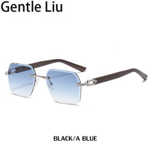 Carica l'immagine nel visualizzatore di Gallery, Crystal Rhinestone Vintage Square Rimless Sunglasses Women Frameless Sun Glasses for Men 2023  Retro Eyewear Uv400