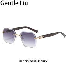 Carica l'immagine nel visualizzatore di Gallery, Crystal Rhinestone Vintage Square Rimless Sunglasses Women Frameless Sun Glasses for Men 2023  Retro Eyewear Uv400
