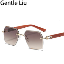 Carica l'immagine nel visualizzatore di Gallery, Crystal Rhinestone Vintage Square Rimless Sunglasses Women Frameless Sun Glasses for Men 2023  Retro Eyewear Uv400