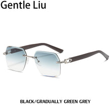Carica l'immagine nel visualizzatore di Gallery, Crystal Rhinestone Vintage Square Rimless Sunglasses Women Frameless Sun Glasses for Men 2023  Retro Eyewear Uv400