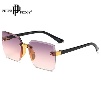 Crystal Square Rimless Kids Sunglasses Gradient Lens Transparent Clear Sun Glasses For Children  Vintage Eyewear