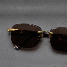 Load image into Gallery viewer, Crystal Stone Sunglasses Man Rimless Glass Sun Glasses Woman Vintage UV400  Metal Acetate Frame Anti Scratch