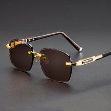 Load image into Gallery viewer, Crystal Stone Sunglasses Man Rimless Glass Sun Glasses Woman Vintage UV400  Metal Acetate Frame Anti Scratch