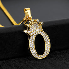 Load image into Gallery viewer, Crystal Zircon Alphabet Pendant Necklaces For Women Men Crown Initial Letter Necklace Hip Hop Gold Chain Jewelry Collier Bijoux