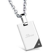 Load image into Gallery viewer, Crystals Lovers&#39; Necklaces Love Pendants for Couples Necklaces Personalized Stainless Steel Necklace for Women Men Jewelry 2018