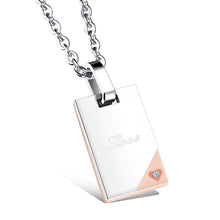 Load image into Gallery viewer, Crystals Lovers&#39; Necklaces Love Pendants for Couples Necklaces Personalized Stainless Steel Necklace for Women Men Jewelry 2018