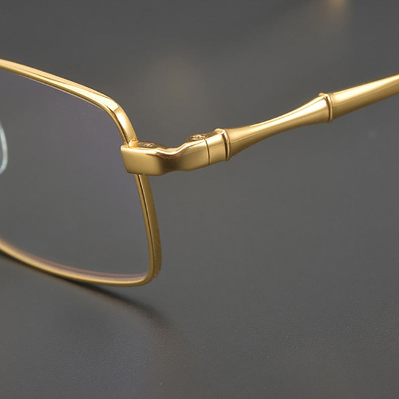 Cubojue 24k Gold Titanium Eyeglasses Frame Men Brand Glasses Man