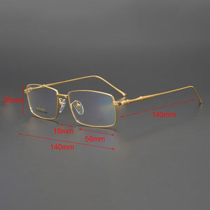 Cubojue 24k Gold Titanium Eyeglasses Frame Men  Brand Glasses Man Full Rim Spectacles Ultra Light Eyeglass