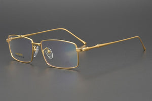 Cubojue 24k Gold Titanium Eyeglasses Frame Men  Brand Glasses Man Full Rim Spectacles Ultra Light Eyeglass