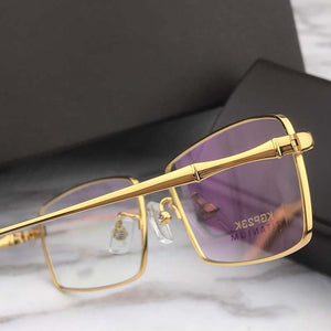 Cubojue 24k Gold Titanium Eyeglasses Frame Men  Brand Glasses Man Full Rim Spectacles Ultra Light Eyeglass