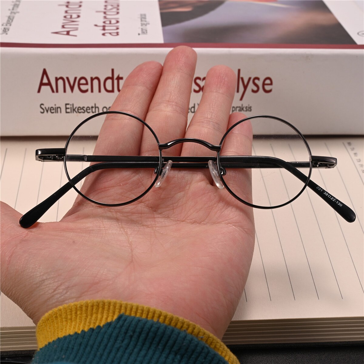 Vintage Small Round 38mm/43mm/46mm/50m Spring Hinges John Lennon Metal Eyeglass Frames Full Rim Myopia Rx Able Glasses