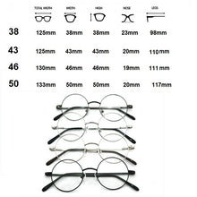 Load image into Gallery viewer, Vintage Small Round 38mm/43mm/46mm/50m Spring Hinges John Lennon Metal Eyeglass Frames Full Rim Myopia Rx Able Glasses
