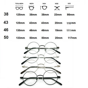Vintage Small Round 38mm/43mm/46mm/50m Spring Hinges John Lennon Metal Eyeglass Frames Full Rim Myopia Rx Able Glasses