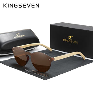 Custom LOGO KINGSEVEN Bamboo Series Polarized Men's Glasses Wooden Vintage Sunglasses UV400 Protection Women Eyewear
