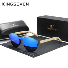 Load image into Gallery viewer, Custom LOGO KINGSEVEN Bamboo Series Polarized Men&#39;s Glasses Wooden Vintage Sunglasses UV400 Protection Women Eyewear